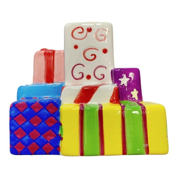 Vintage Ceramic Birthday Cake Pedestal Stand with Presents Server - Picture 2 of 13